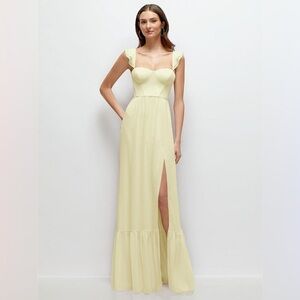DESSY COLLECTION NEW Bustier Maxi Dress in Yellow 0